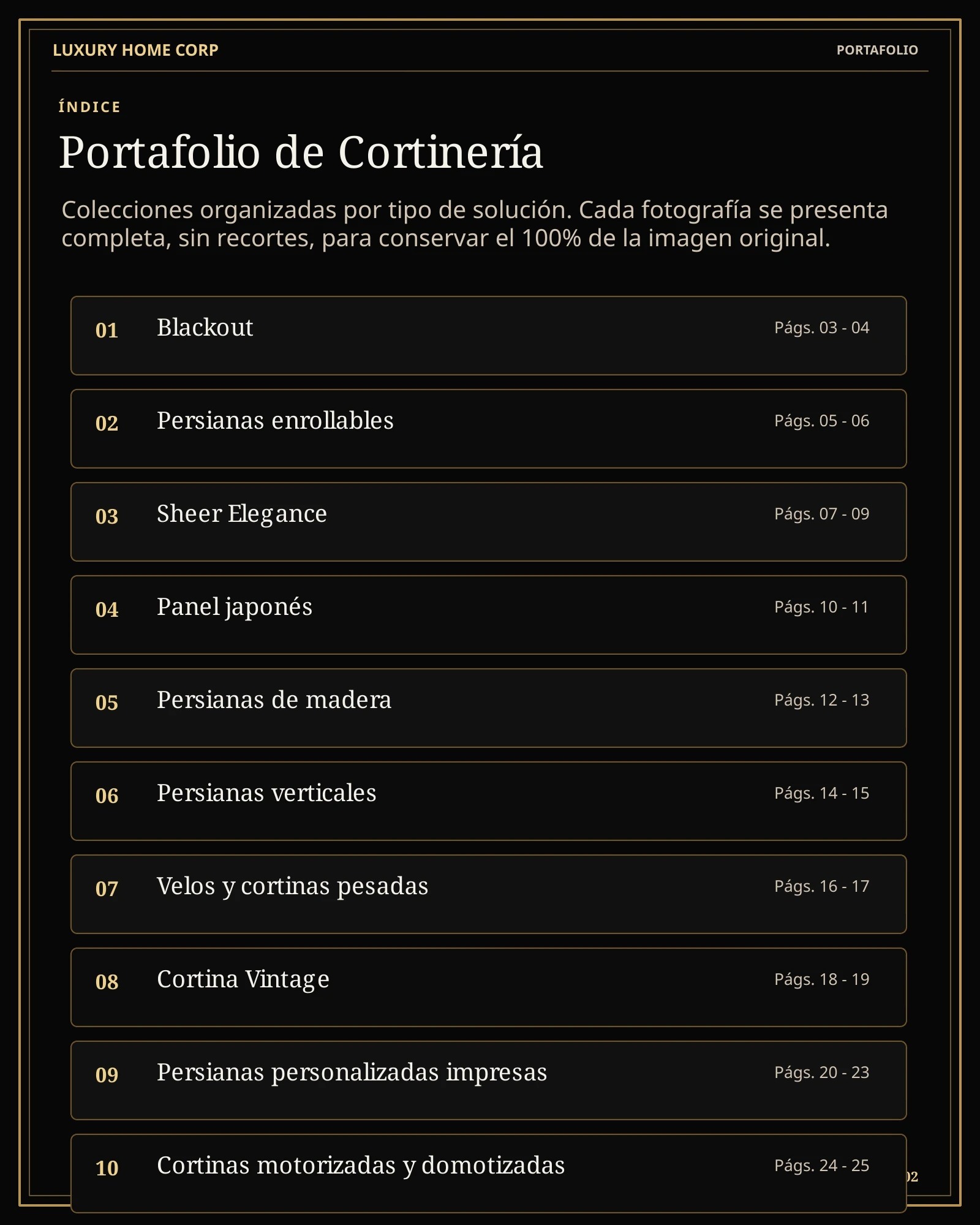 Portafolio de Cortinería página 2